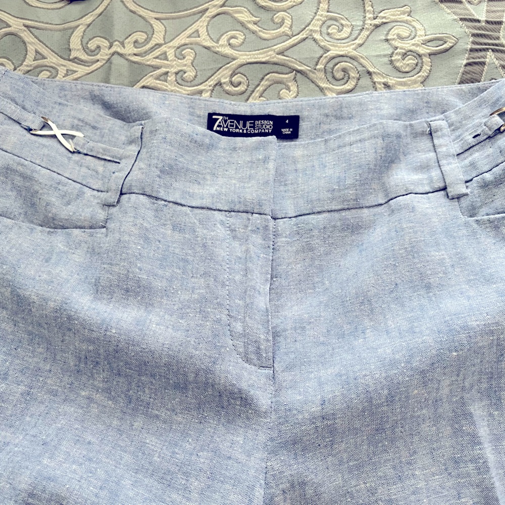 Blue linen trousers, size 4, by New York and Company!